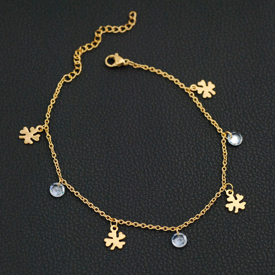 Anti Tarnish Butterfly Flower Charms Anklet