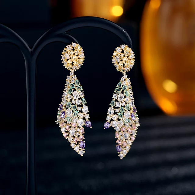 Elegant Multi coloured Crystal Earring