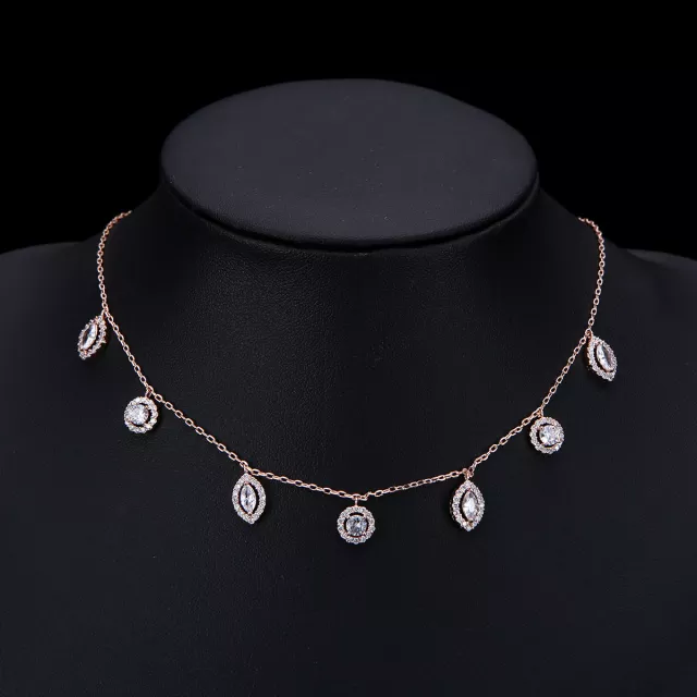 Solitaire Charms Necklace Earring Set