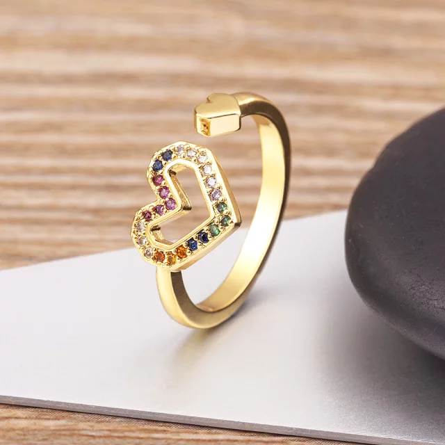 Multicolour Heart Ring