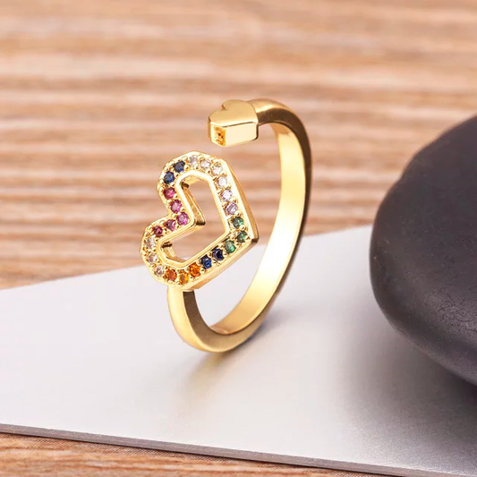 Multicolour Heart Ring