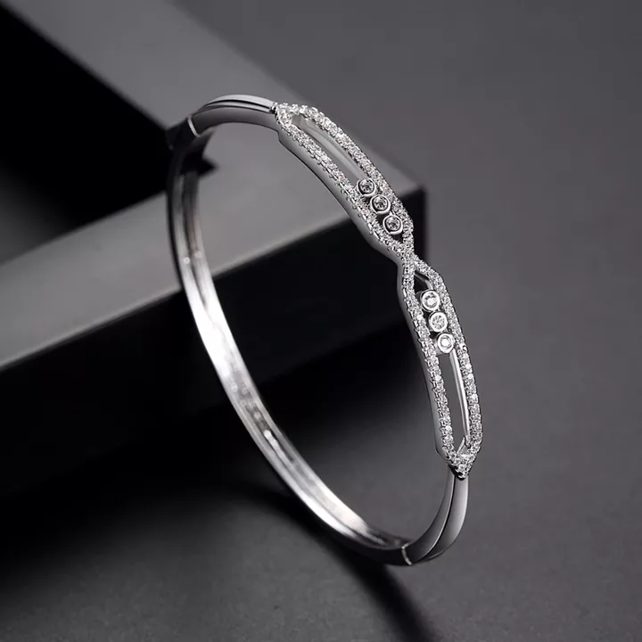 Movable Stone Bracelet - Silver