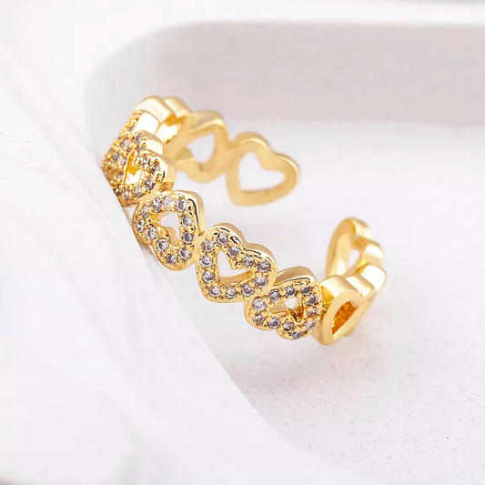 Adjustable Gold Heart Ring