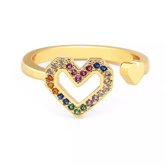 Multicolour Heart Ring