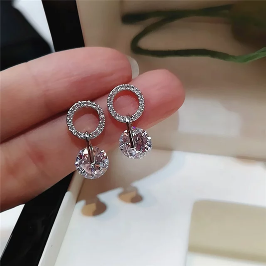 Cute White Stone Drop Earring