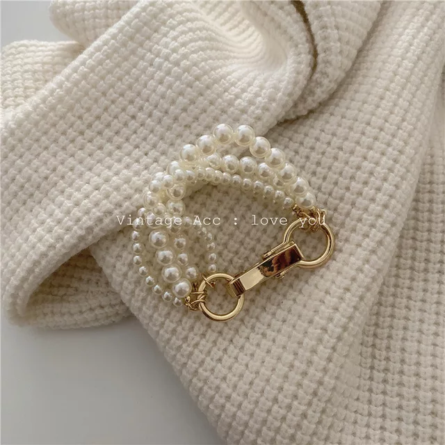 Elegant Multi Layer Pearl Necklace with Bracelet