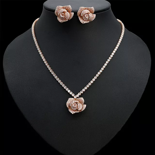 Stunning Rose Necklace Set