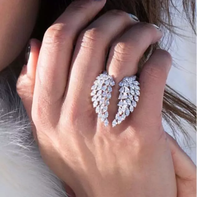 Stunning White Stone Silver Ring