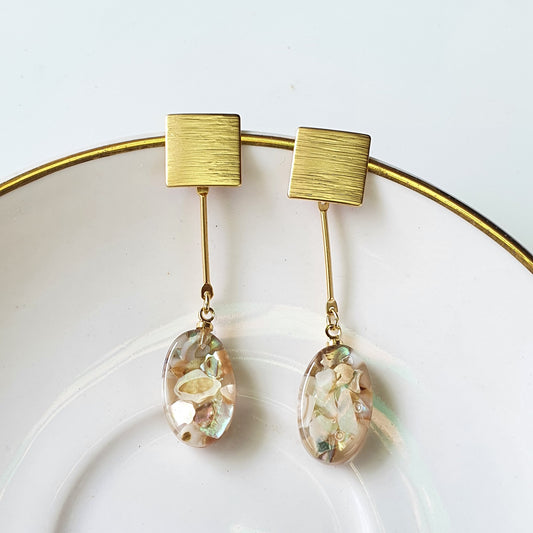 Trendy Geometric Marble Earring