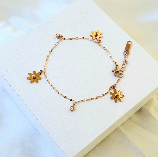 Water Resistant Flower Chain Bracelet