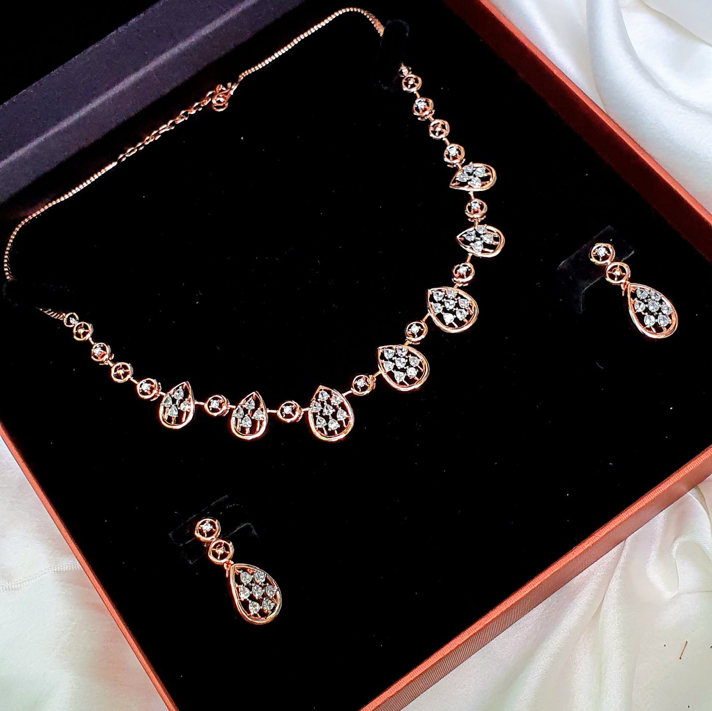 Pretty Rosegold Necklace Set