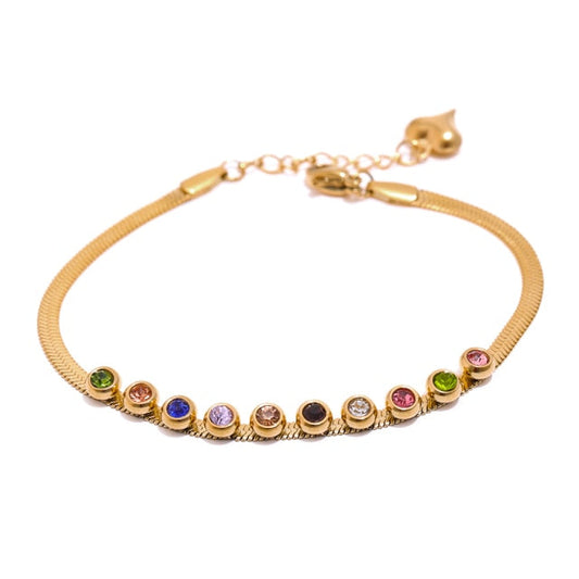 Anti Tarnish Multi Colour Stone Bracelet