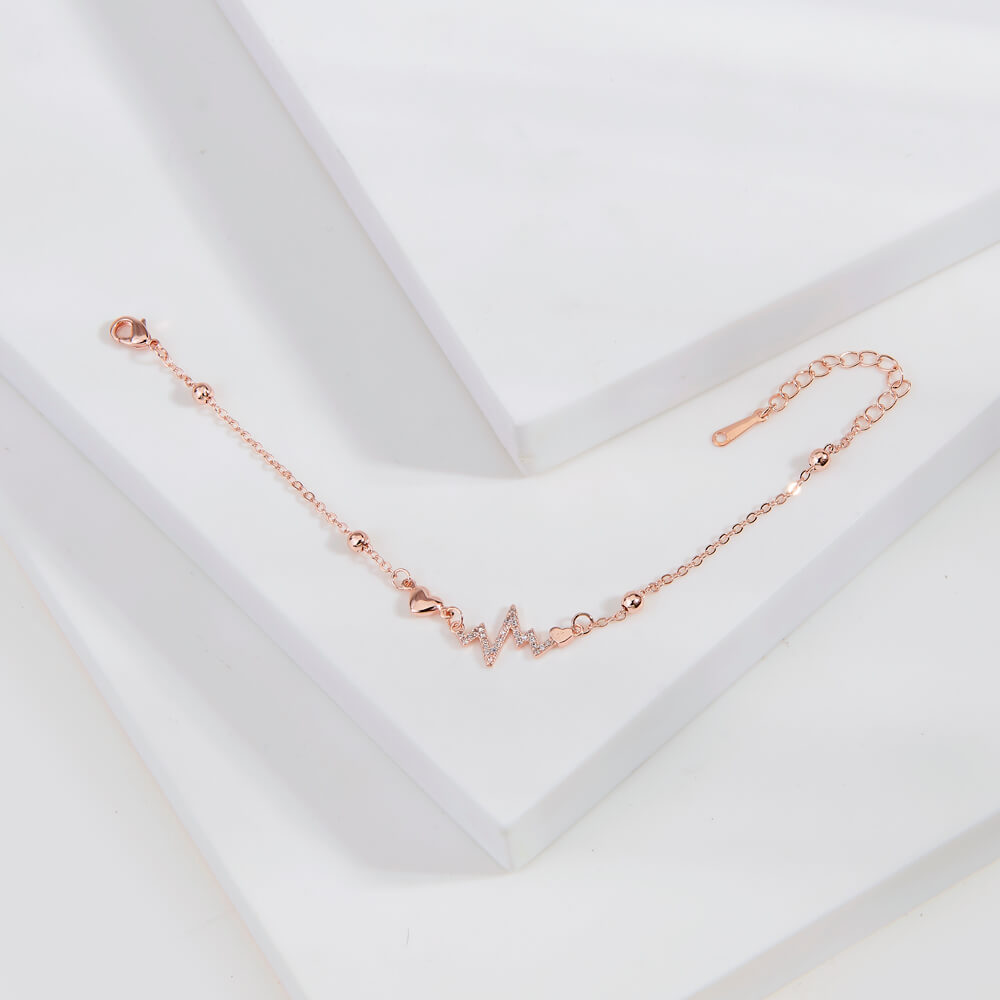 Elegant Heart Pulse Chain Bracelet