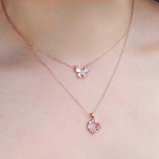 Cute Pink Tulip Pendant Chain