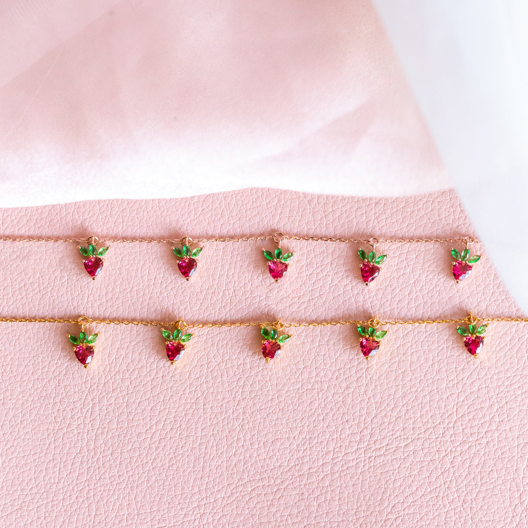 Cute Strawberry Necklace for Women and Kids