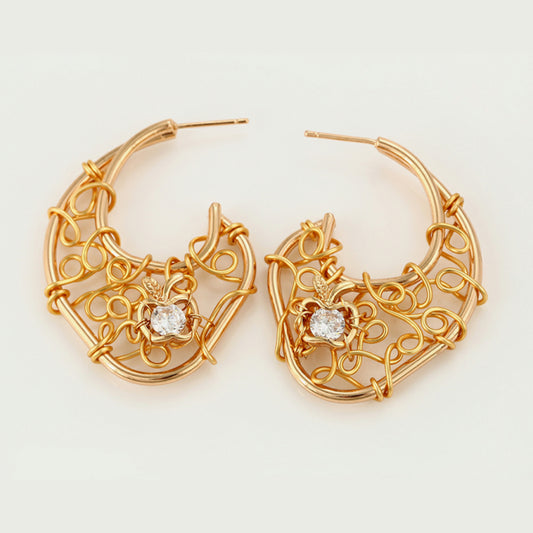 Gold Wired Hoop Earrings