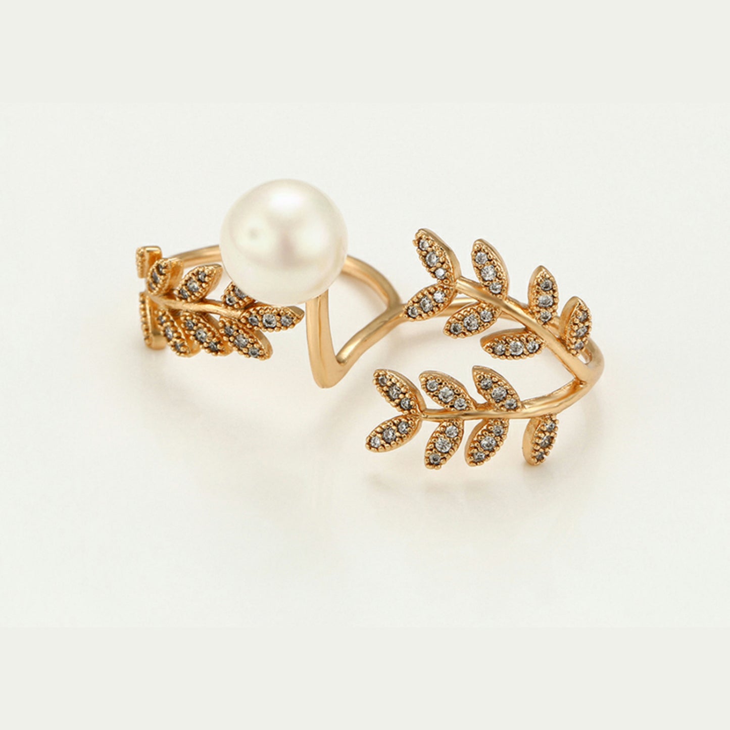 Designer Leaf Double Finger Ring