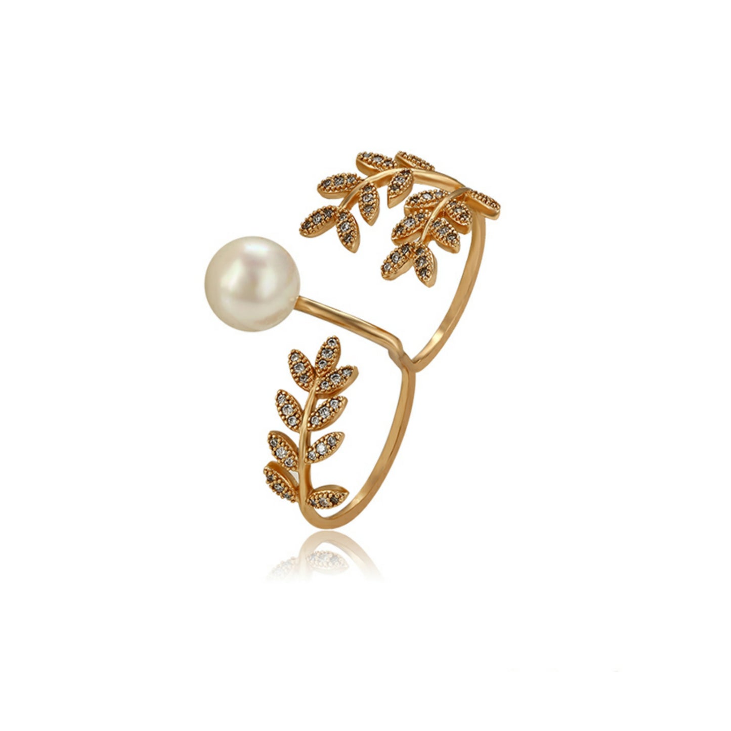 Designer Leaf Double Finger Ring