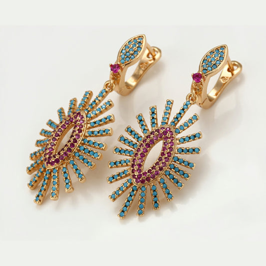 Blue Pink Classic Earring