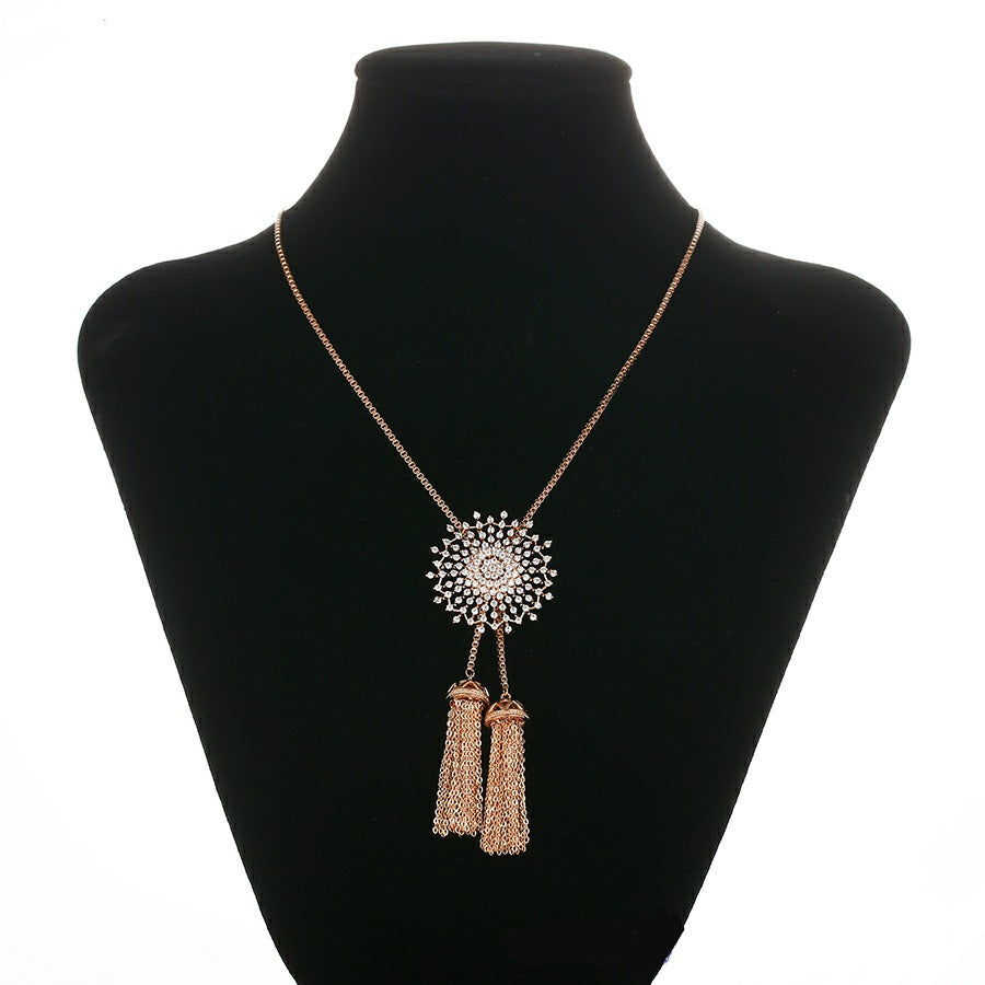 Diamond Setting Long Neckpiece