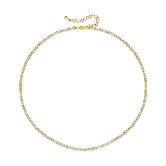 Gold Tennis Bling Necklace