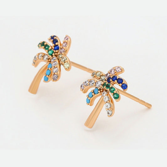 Cute Coconut Tree Stud