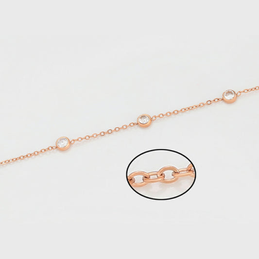 Anti Tarnish White Stone Anklet