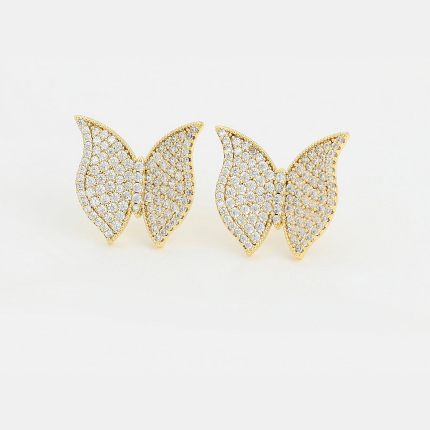 Elegant White Stone Butterfly Earring