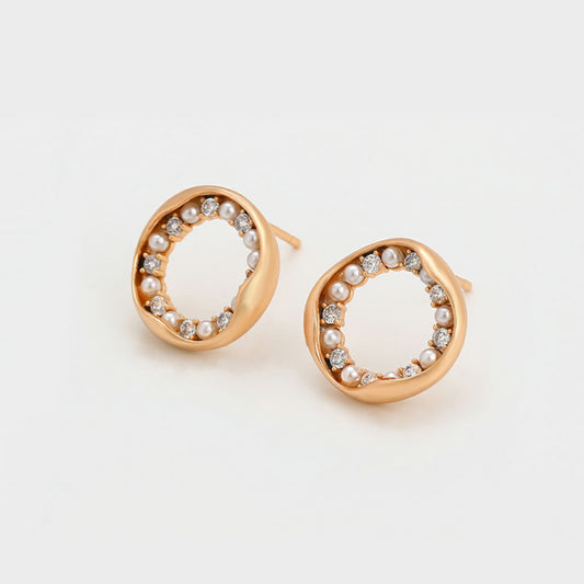 Stylish Round Gold Earring