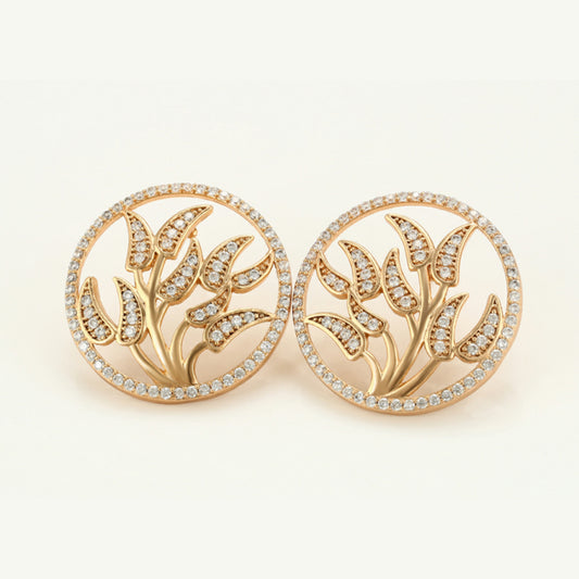 Stylish Gold Round Earring