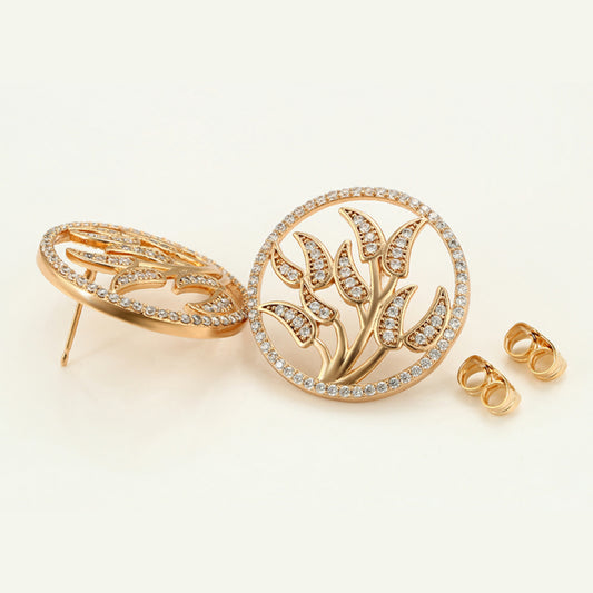 Stylish Gold Round Earring