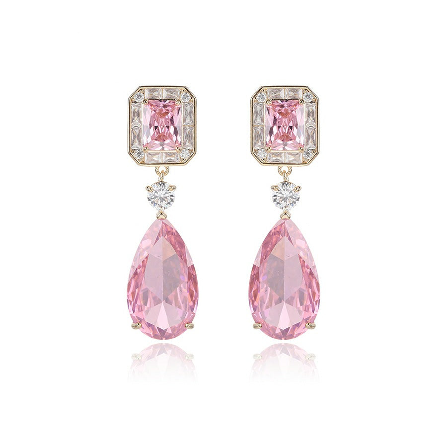 Luxury Pink Crystal Earring