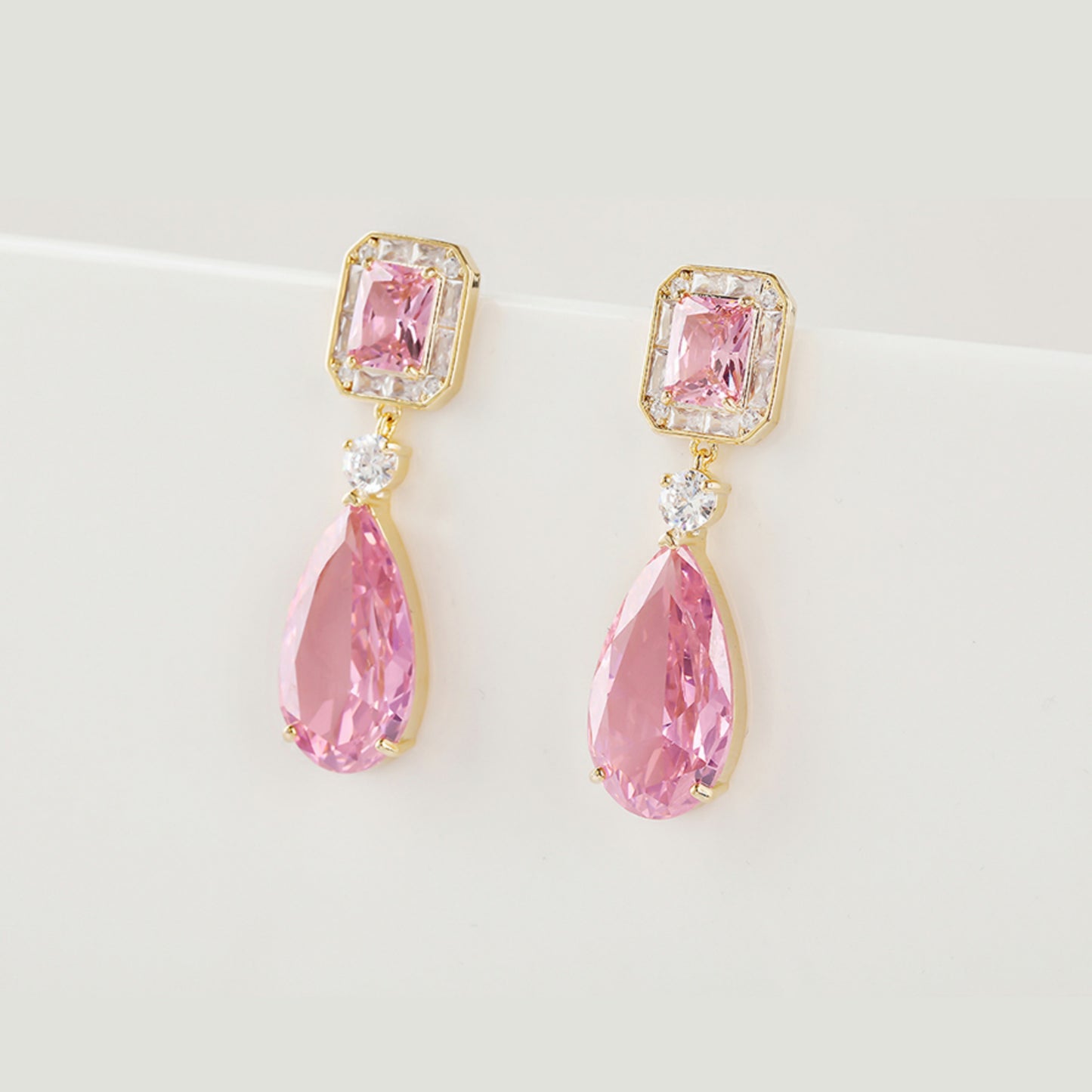 Luxury Pink Crystal Earring