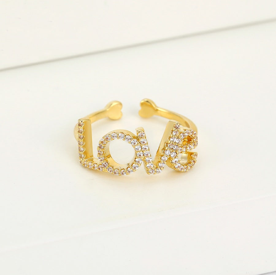 Elegant Gold LOVE Ring