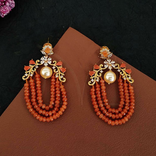 Royal Coral Hanging Earring