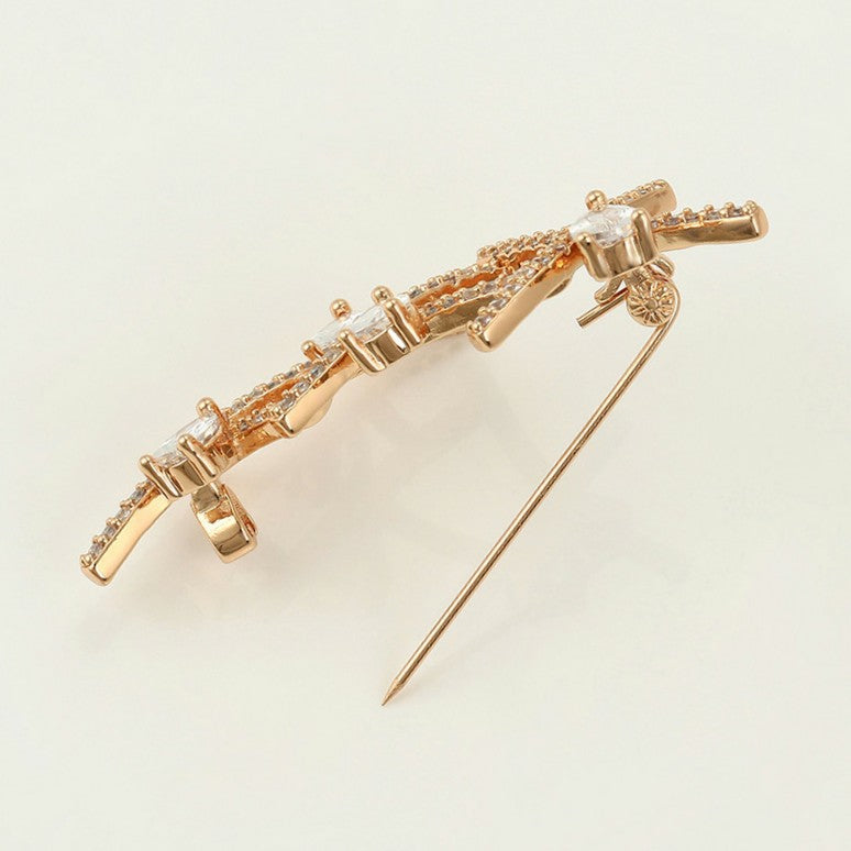 Elegant Criss Cross Brooch