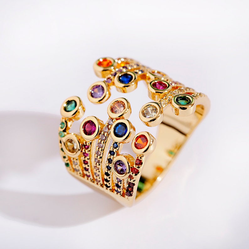 Luxury Rainbow Finger Ring