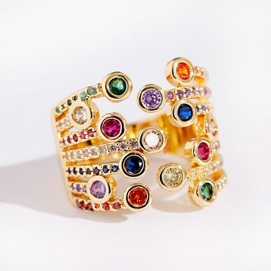 Luxury Rainbow Finger Ring